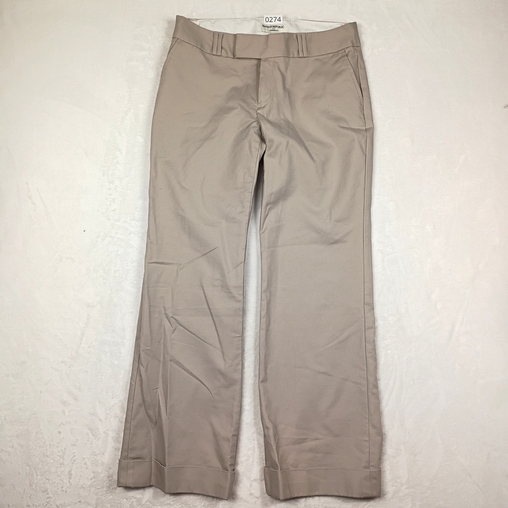 Banana Republic Trousers Womens 8S Tan Jackson Fit‎ Cuffed Work Wear Office Core